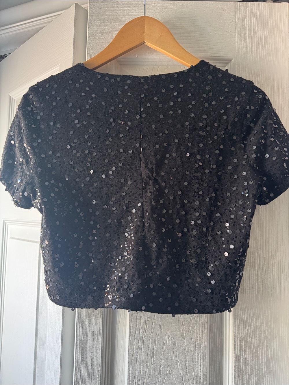 Vintage Forever 21 Black Sequin Crop Top - Picture 3 of 3